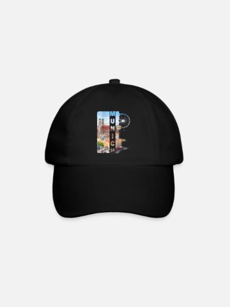 München Deutschland Stadt Skyline Heimat Liebe - Baseballkappe - Schwarz/Schwarz