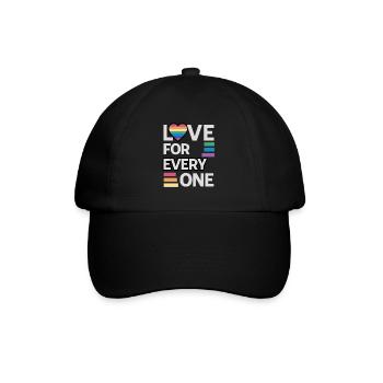 Rainbow unisex love for everyone - Baseballkappe - Schwarz/Schwarz - Vorne