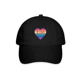 colorful heart rainbow unisex love for everyone - Baseballkappe - Schwarz/Schwarz - Vorne