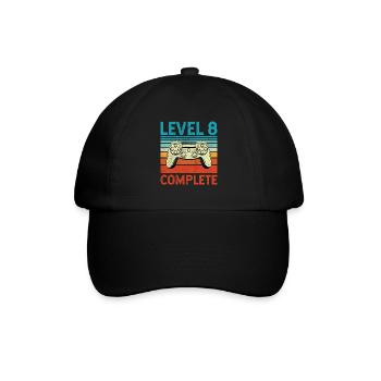 Level 8 Complete - Baseballkappe - Schwarz/Schwarz - Vorne