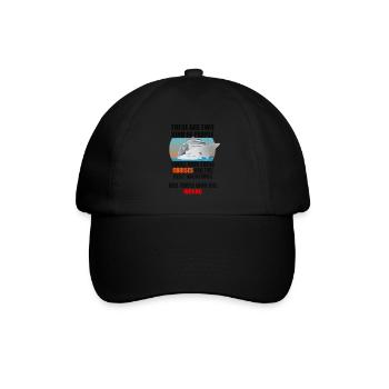Lustiges Kreuzfahrt-Reisen Design - Baseballkappe - Schwarz/Schwarz - Vorne