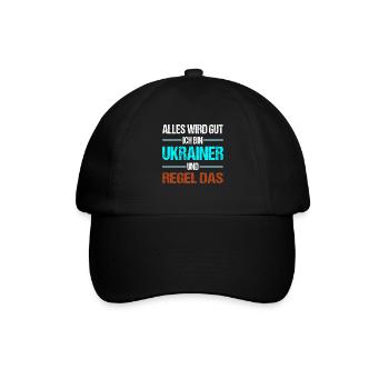 Ukrainer Ich Regel Das Ukrainischer Spruch - Baseballkappe - Schwarz/Schwarz - Vorne