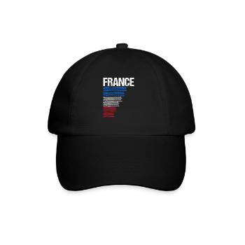 France Fußball Trikot Frankreich Trikot Geschenk - Baseballkappe - Schwarz/Schwarz - Vorne