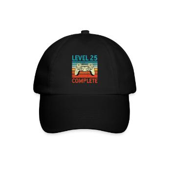 Level 25 Complete - Baseballkappe - Schwarz/Schwarz - Vorne