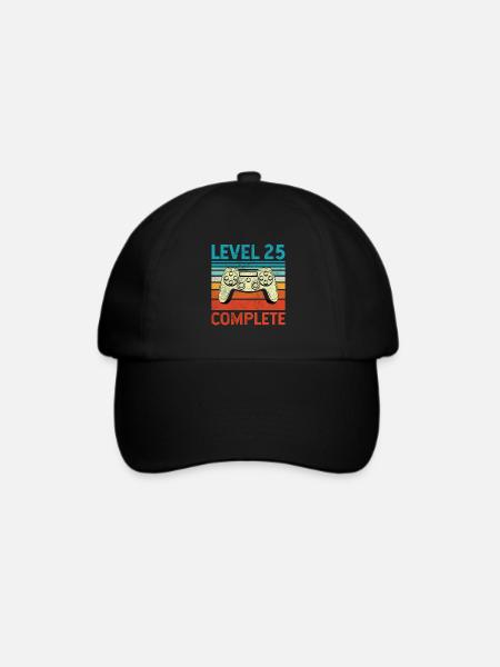 Level 25 Complete - Baseballkappe - Schwarz/Schwarz