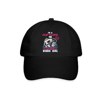 Ich bin ein Flip Flop und Fischer Mädchen - Baseballkappe - Schwarz/Schwarz - Vorne
