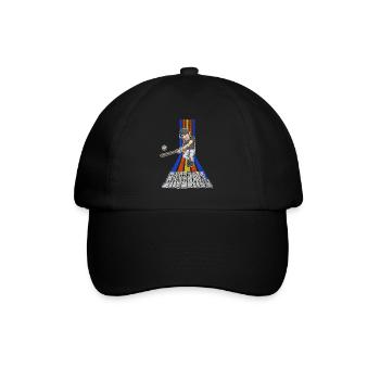 Baseball Baseballspieler USA Sport Vintage Retro - Baseballkappe - Schwarz/Schwarz - Vorne