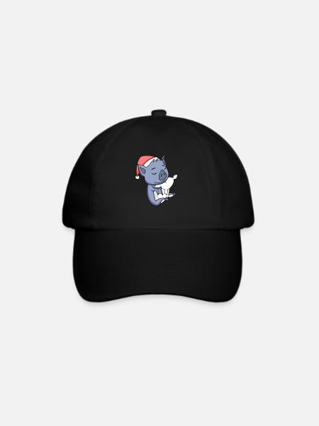 Fledermaus Weihnachten - Baseballkappe - Schwarz/Schwarz