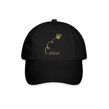 Bee Different - Sei anders! Statement Design - Baseballkappe - Schwarz/Schwarz - Vorne