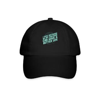 Entwickler Coder Programmierer Elternteil - Baseballkappe - Schwarz/Schwarz - Vorne