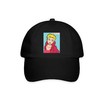 Königin ohne König Pop-Art - Baseballkappe - Schwarz/Schwarz - Vorne