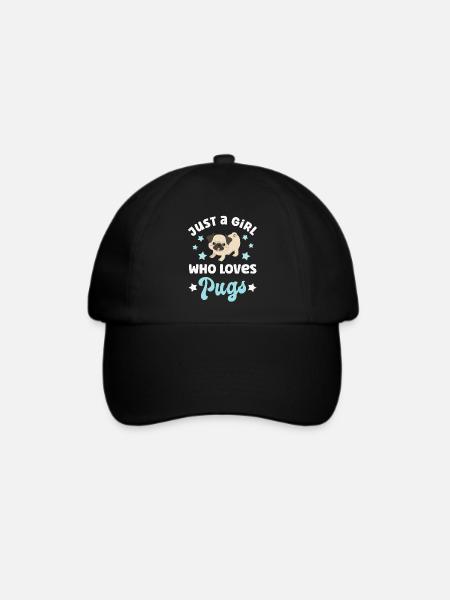 Hund Mops Möpse - Baseballkappe - Schwarz/Schwarz