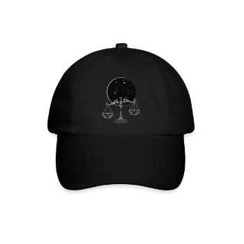 Sternzeichen Waage - Baseballkappe - Schwarz/Schwarz - Vorne