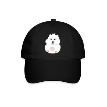 Hamster Marshmallow 🐹 - Baseballkappe - Schwarz/Schwarz - Vorne