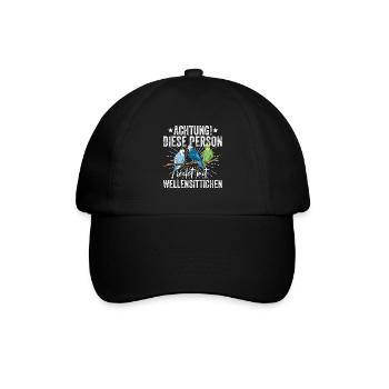 Wellensittich Nymphensittich Papagei Vogelkäfig - Baseballkappe - Schwarz/Schwarz - Vorne