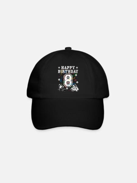 Fußball Geburtstag 8 Jahre Fußballtrikot Fußball - Baseballkappe - Schwarz/Schwarz