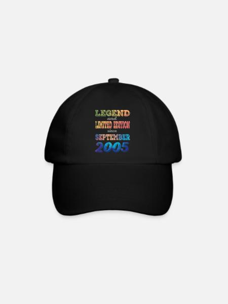 18.Geburtstag Junge Mädchen 18 Jahre 2005 Geschenk - Baseballkappe - Schwarz/Schwarz