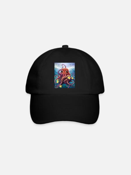 Octopus - Baseballkappe - Schwarz/Schwarz