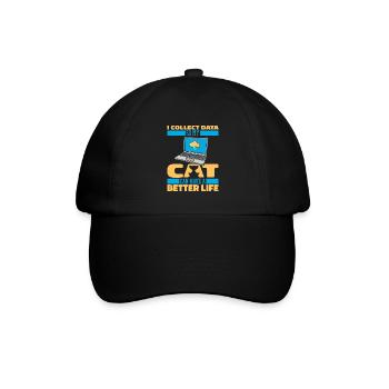 Data Science Data Analyst Katze - Baseballkappe - Schwarz/Schwarz - Vorne