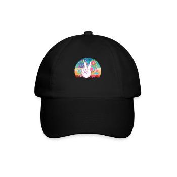 Hippie - Baseballkappe - Schwarz/Schwarz - Vorne