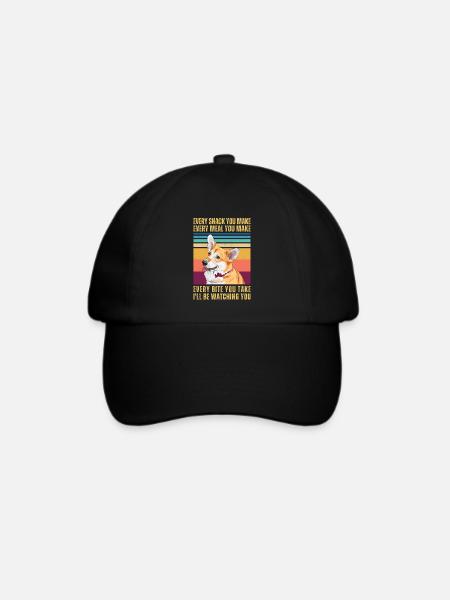 CORGI BEOBACHTEN - Baseballkappe - Schwarz/Schwarz