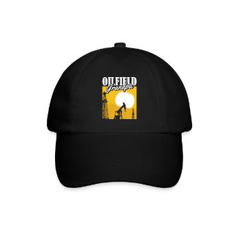 Ölfeld Bohrinsel Opa - Baseballkappe - Schwarz/Schwarz - Vorne