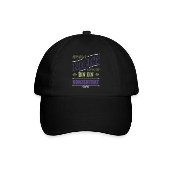 angeber geburtstagsgeschenk humor egoismus albern - Baseballkappe - Schwarz/Schwarz - Vorne