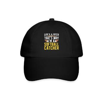 Softball Fänger - Baseballkappe - Schwarz/Schwarz - Vorne