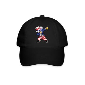 Pickleball Amerikanische Flagge 4. Juli Pickleballer - Baseballkappe - Schwarz/Schwarz - Vorne