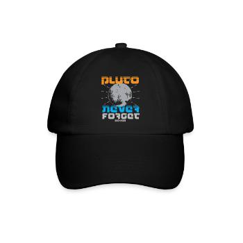 Sonnensystem Pluto Vergiss Niemals 30-06 - Baseballkappe - Schwarz/Schwarz - Vorne