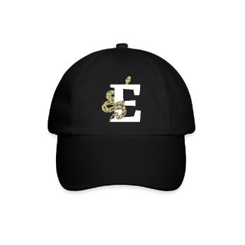 Buchstabe e Schlange - Baseballkappe - Schwarz/Schwarz - Vorne