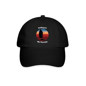 Sailing is my Therapy | Sailing T-Shirt Design - Baseballkappe - Schwarz/Schwarz - Vorne