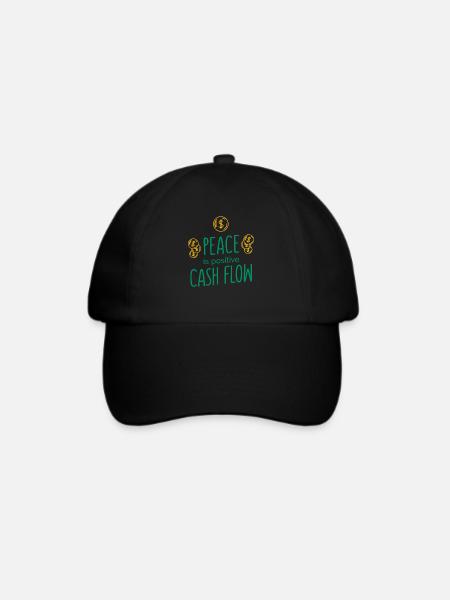 Peace is positive Cashflow funny Money Quotes - Baseballkappe - Schwarz/Schwarz