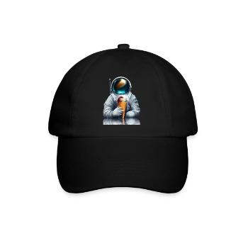 Waffel Eis Astronaut - Baseballkappe - Schwarz/Schwarz - Vorne