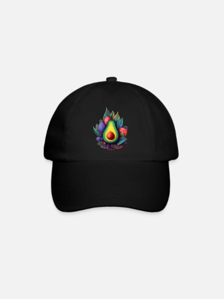 Avocado - Baseballkappe - Schwarz/Schwarz