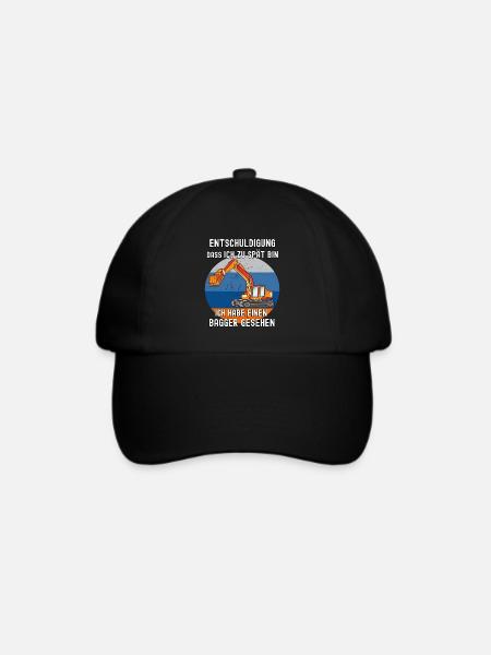 Entschuldigung zu spät, habe einen Bagger gesehen - Baseballkappe - Schwarz/Schwarz