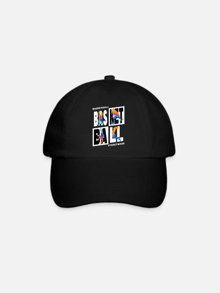 Basketball Basketballspieler Spieler Vintage Bunt - Baseballkappe - Schwarz/Schwarz