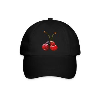 kirschen blaubeeren - Baseballkappe - Schwarz/Schwarz - Vorne