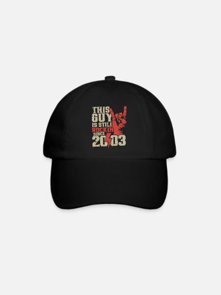 Dieser Kerl rockt seit 2003 Jahrgang Geburtstag - Baseballkappe - Schwarz/Schwarz