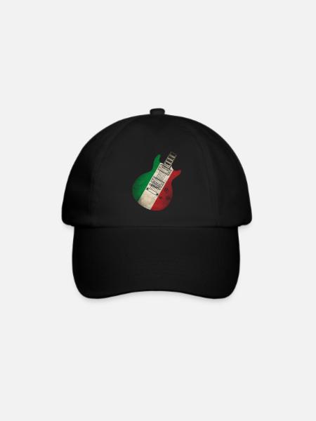 Italien Flagge Gitarre - Baseballkappe - Schwarz/Schwarz
