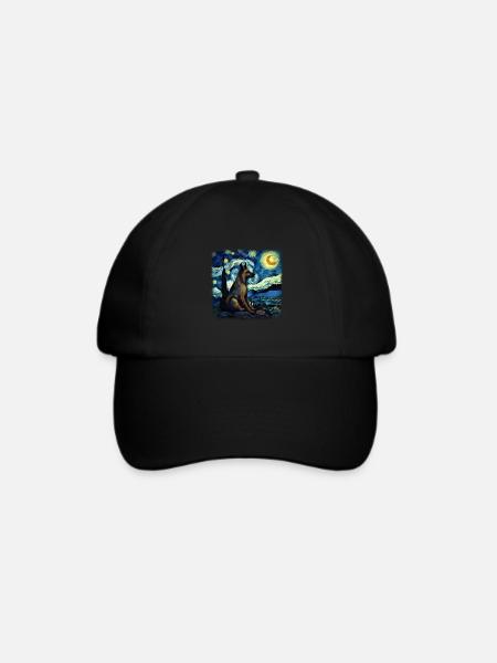 German Shepherd Dog Van gogh starry night - Baseballkappe - Schwarz/Schwarz