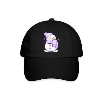 Süßer Weihnachts Schneemann - Festtags-Design - Baseballkappe - Schwarz/Schwarz - Vorne