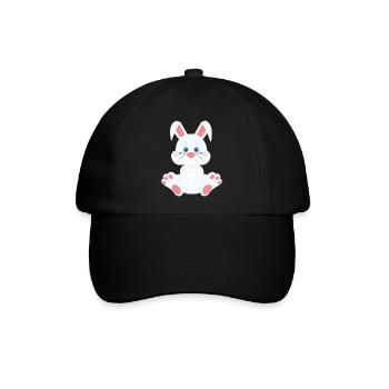 Niedlicher Hase - Baseballkappe - Schwarz/Schwarz - Vorne