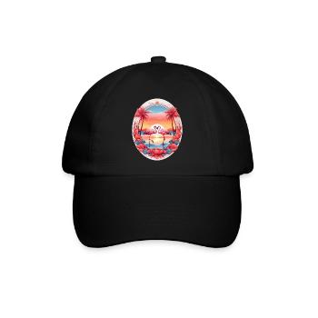 Flamingos - Baseballkappe - Schwarz/Schwarz - Vorne