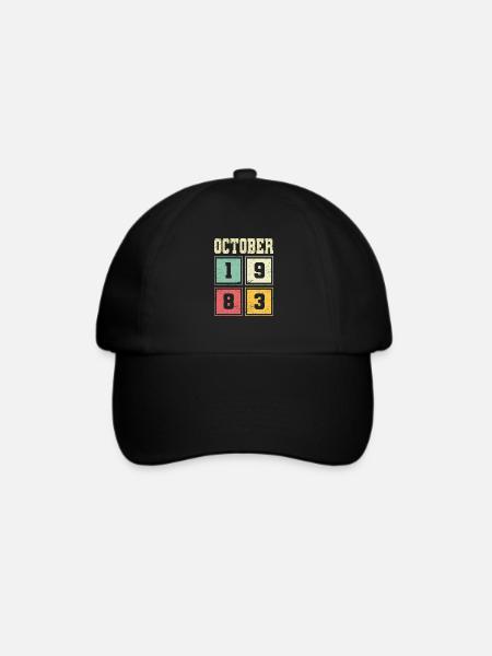 40. Geburtstag Oktober Jahrgang 1983 Vintage - Baseballkappe - Schwarz/Schwarz