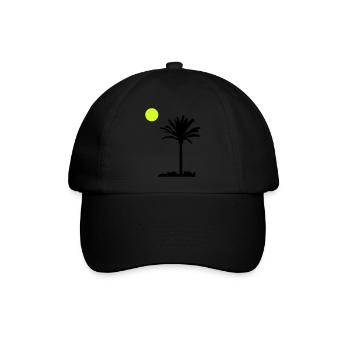 palme - Baseballkappe - Schwarz/Schwarz - Vorne