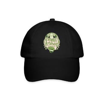 Grooviger Weihnachtsmann im Retro-Stil - Baseballkappe - Schwarz/Schwarz - Vorne