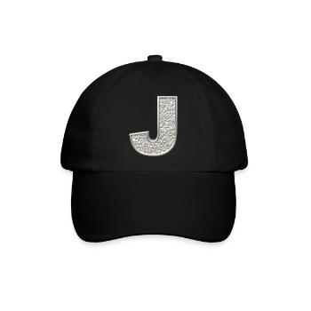 J, letter, letter J, initial, initial J, monogram, - Baseballkappe - Schwarz/Schwarz - Vorne