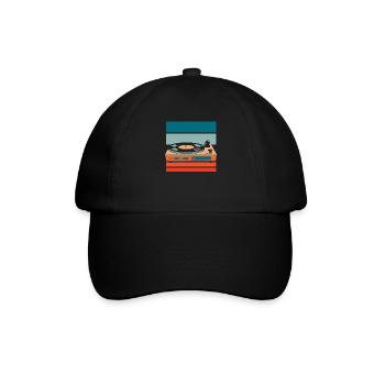 Schallplatte Vinyl Plattensammler - Baseballkappe - Schwarz/Schwarz - Vorne