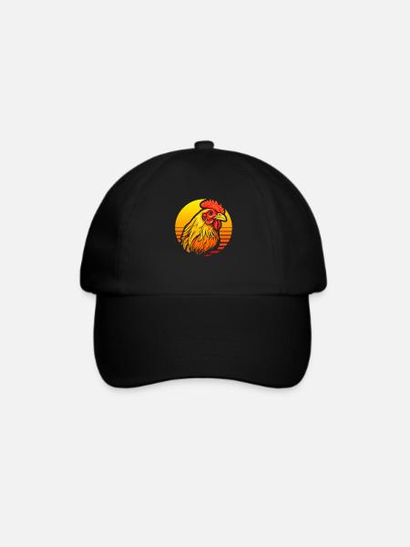 Huhn Henne - Baseballkappe - Schwarz/Schwarz